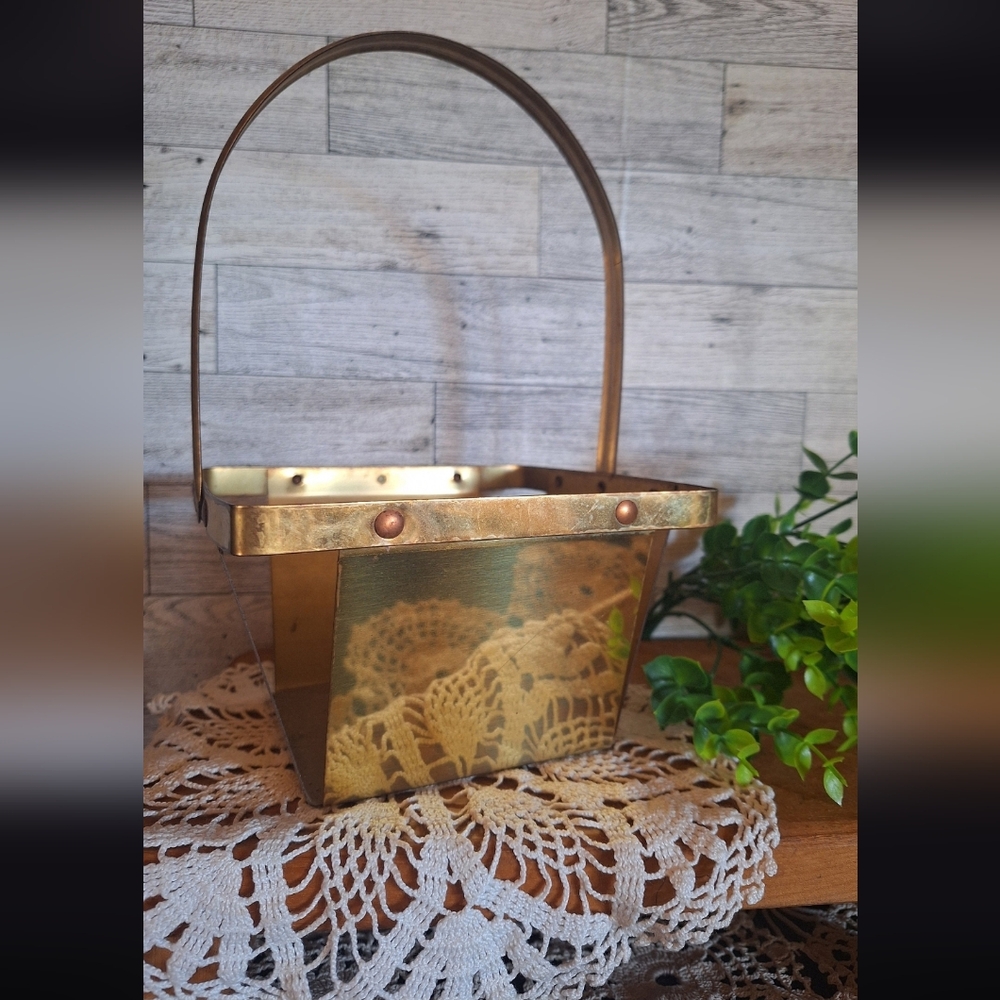 Vintage Brass Berry Basket